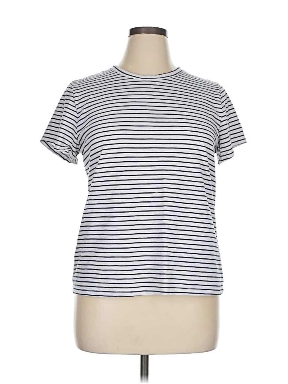Time and Tru White and Black Striped Skirt